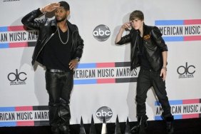 Justin Bieber and Usher show off their American Music Awards wearing all black