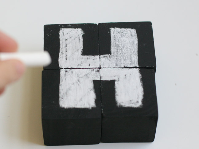 DIY Holiday Gift: Chalkboard Block Puzzle