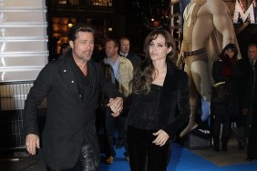 Angelina Jolie, Black pants, velour top, Megamind premiere