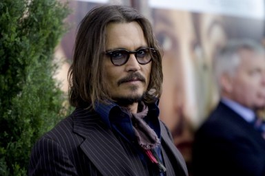 Johnny Depp, dark glasses, dark suit