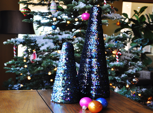DIY Holiday: Sparkly Sequin Trees