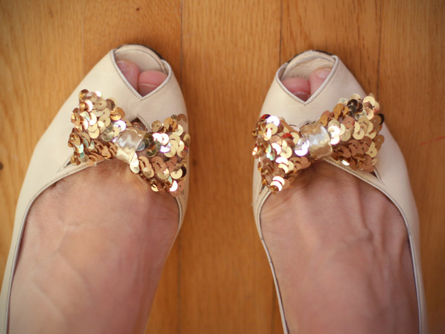 SEQUIN SHOE CLIPS ON SHOES