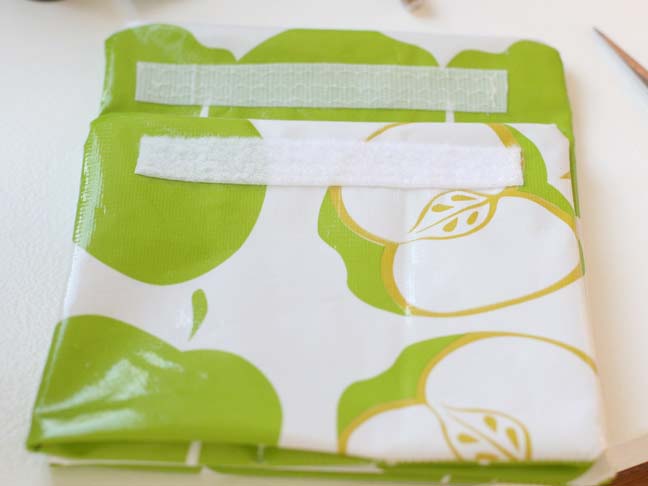 green apple oilcloth with velcro