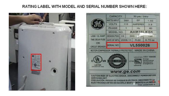 GE and Professional Series Dehumidifiers Recall-2
