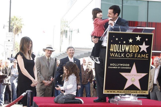 Adam Sandler, suit, tie, Sadie and Sunny