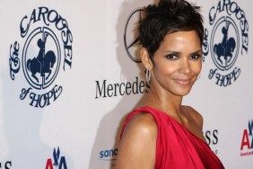 Halle Berry red dress, red silk dress