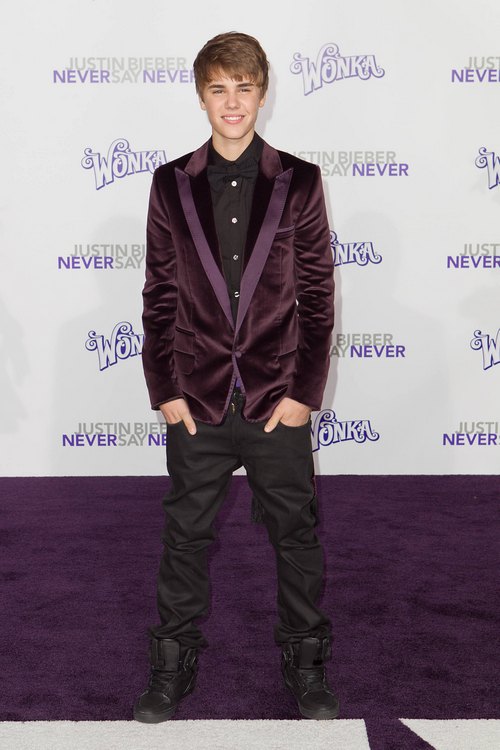 Justin Bieber, purple jacket, 