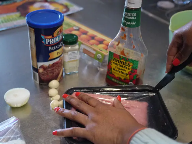 ingredients for turkey meatballs includes bread crumbs ground turkey ketchup onions and some garlic