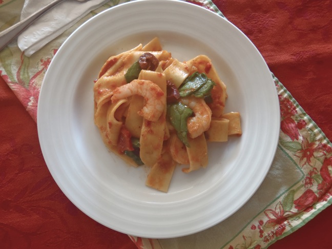 Shrimp Pasta Bagna Cauda Style
