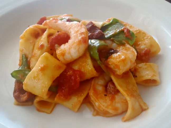 Shrimp Pasta Bagna Cauda Style