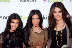 Kourtney Kardashian black and brown blouse