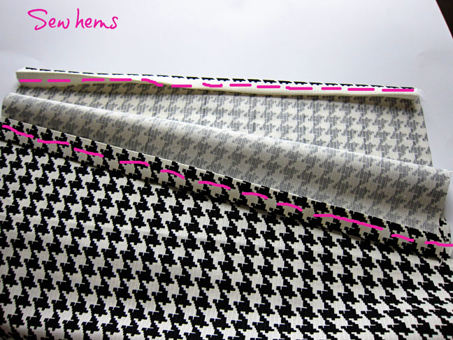 sew along the edges after measuring out fabric for the pillow case