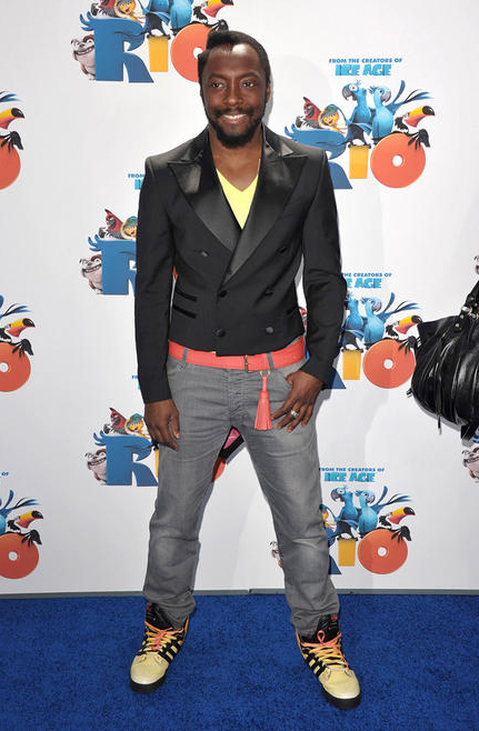 will.i.am, will i am, black jacket, gray pants, flame shoes