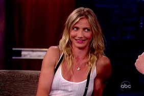 cameron diaz, white tank top, suspenders