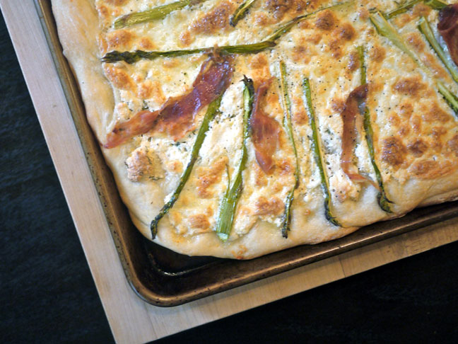 White Pizza with Asparagus