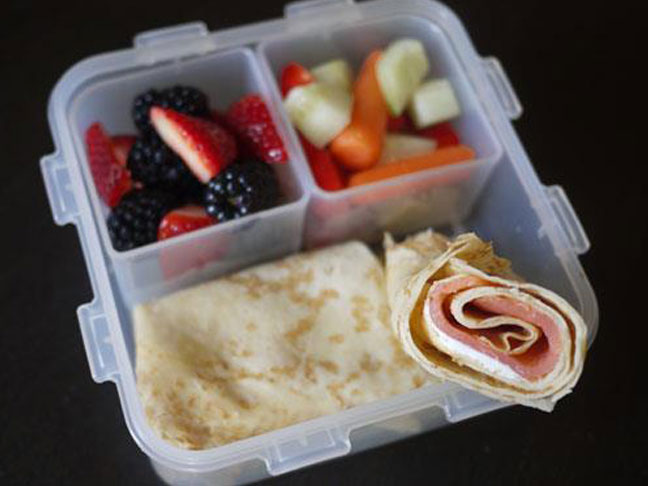lunch box packed lunch school lunch smoked salmon cream cheese roll up