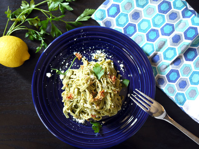 Green Olive Sun-Dried Tomato Pesto