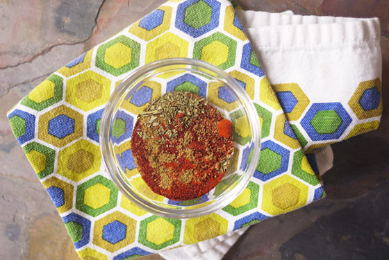 taco seasoning in clear bowl