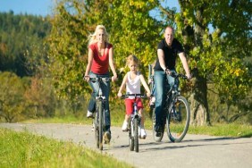 family bike riding