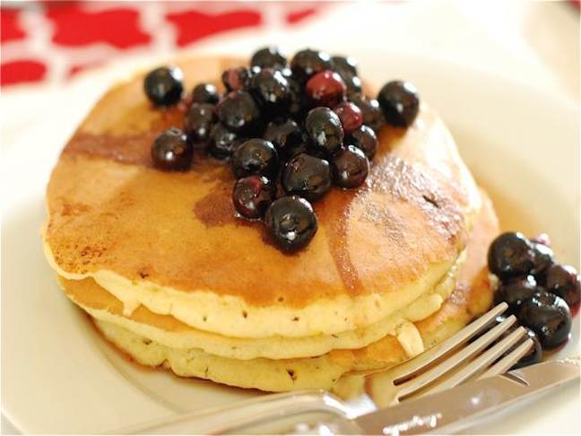 pancakes with blueberry syrup