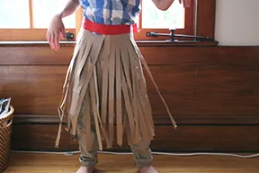 Paper bag hula skirt top