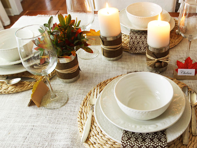 Diy Candle Holders at Place Setting