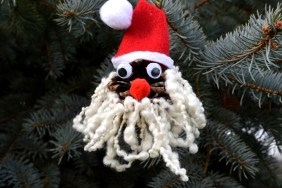 Pinecone Santa Ornament