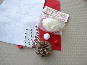 Santa Pinecone Ornament - Materials