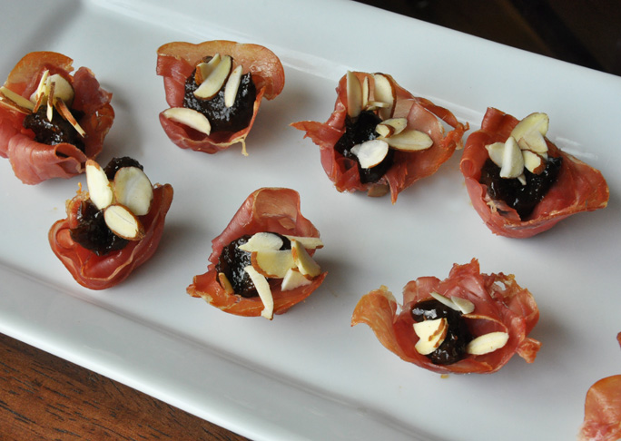 Fig Almond Proscuitto Cups Appetizer