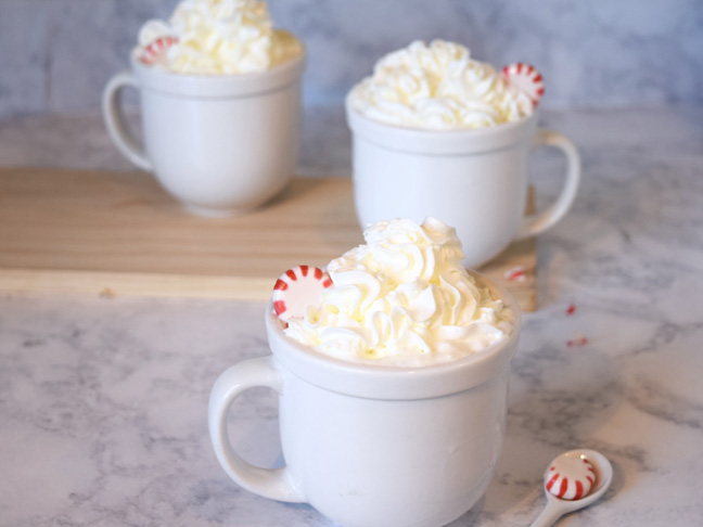 Peppermint latte whipped cream cups