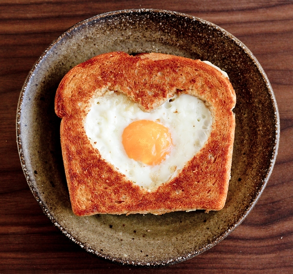 Heart Egg in a Basket