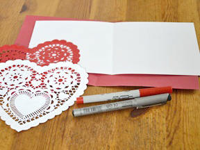 Homemade Heart Pop-Up Card Craft - Materials