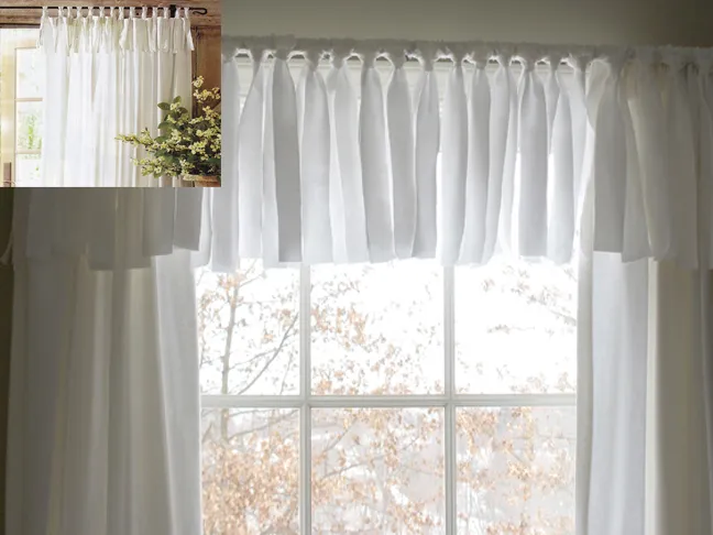 Pottery Barn's white tie drape