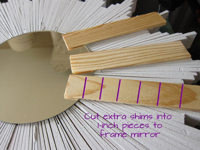 cutting shims for starburst mirror
