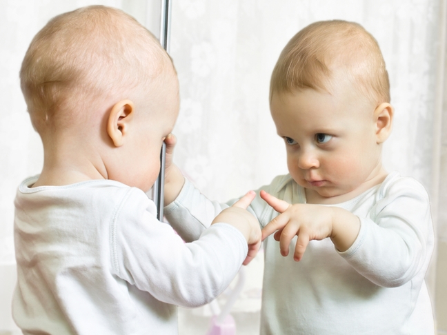 Baby Looking in Mirror