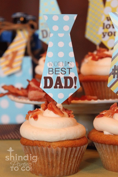 Printable Tie Cupcake Topper - Father's Day