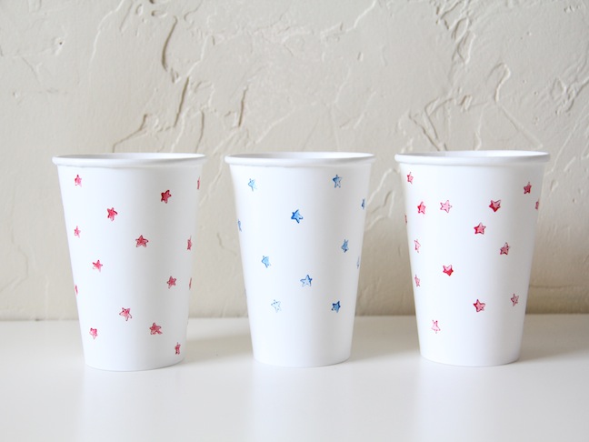 Star Stamped Cups Craft