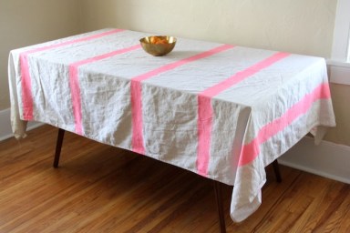 DIY Striped Tablecloth