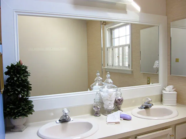 bathroom mirror white frame