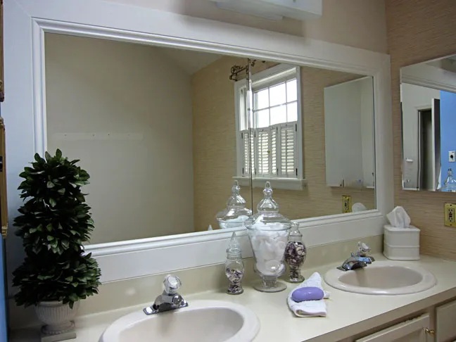 bathroom mirror white frame