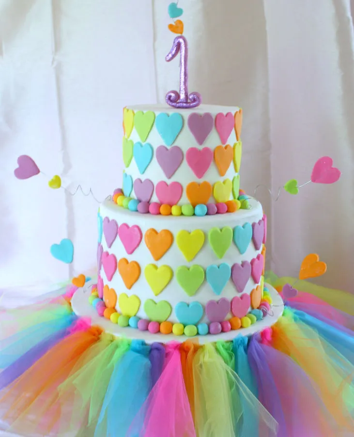 Colorful Heart Cake