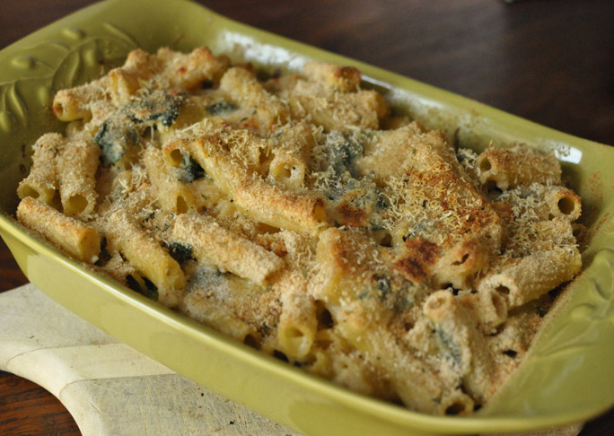 Cheesy Baked Pasta with Spinach and Lemon Recipe