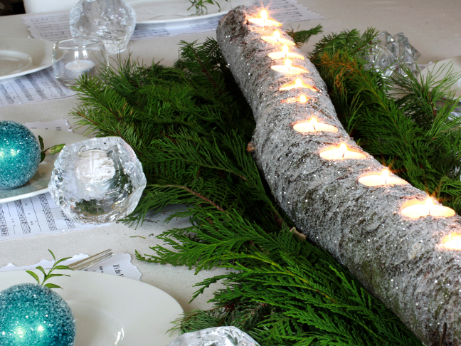 Glittered Tea Light Log - Step 6