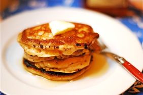 Homemade Pancakes with Cinnamon Maple Syrup