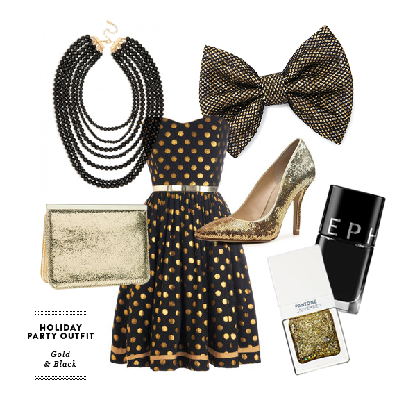Black and gold party clothes on sale