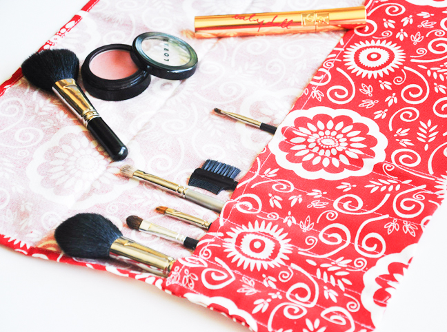 DIY makeup brush roll tutorial