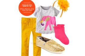 toddler girl style gold and pink