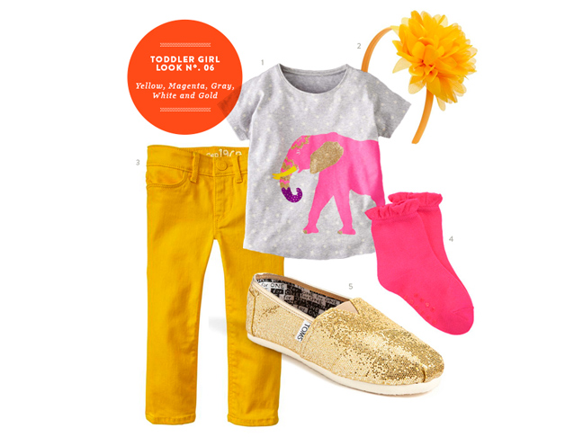 toddler girl style gold and pink
