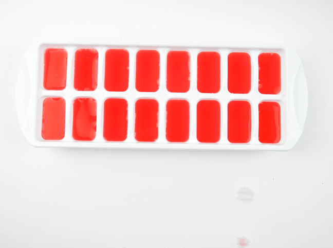 red ice cube tray