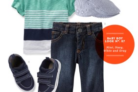 Baby Boy Outfit in Mint, Navy, White, and Gray from The Kids' Dept. for Momtastic
